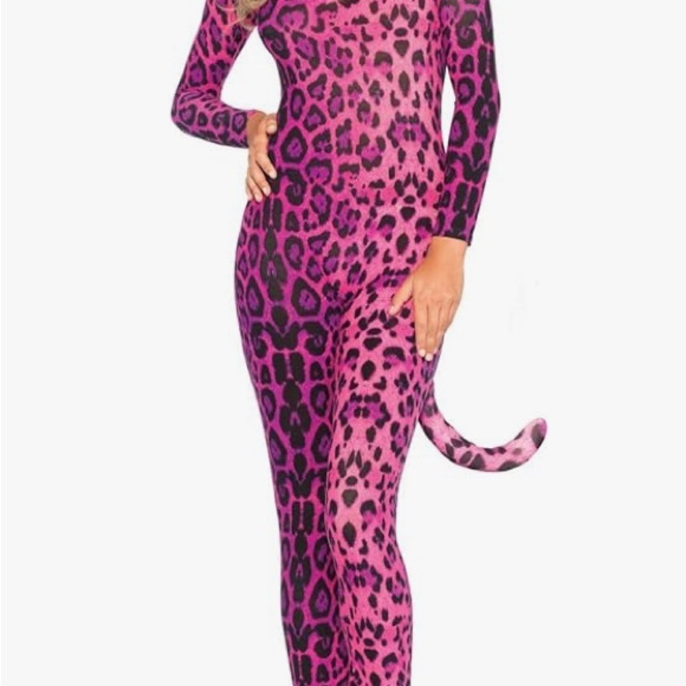 Leg Avenue Pink Leopard Print Bodysuit